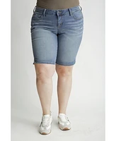 Slink Jeans Plus Denim Bermuda shorts with side vents 11.5" inseam