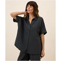 Pact Women's Organic Cotton Coastal Double Gauze Oversized Shirt