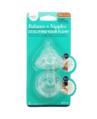 Evenflo Feeding Balance + Nipples Combo Flow Pack Wide 3+ Months Medium