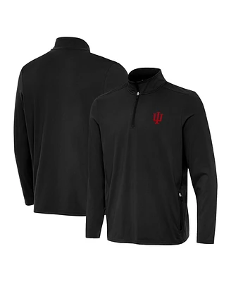 Antigua Men's Black Indiana Hoosiers Perilous Quarter-Zip Pullover Top
