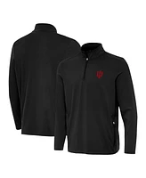 Antigua Men's Black Indiana Hoosiers Perilous Quarter-Zip Pullover Top