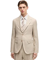 Boss by Hugo Men's Linen-Blend Slim-Fit Checked Suit