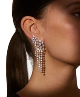 Eliot Danori Silver-Tone Stone Climber Earrings, Exclusively at Macy's