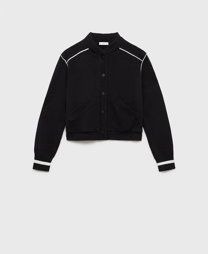 Mango Women's Knitted Bomber Jacket