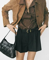 Mango Women's Chest-Pocket Suede Jacket