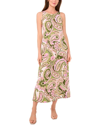 Msk Women's Paisley-Print Sleeveless Maxi Dress