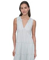 Dkny Jeans Women's Sleeveless Tiered Midi Dress - L37