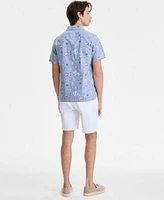 Nautica Mens Classic Fit Printed Button Down Camp Shirt Classic Fit Stretch Flat Front 8 1 2 Chino Deck Shorts