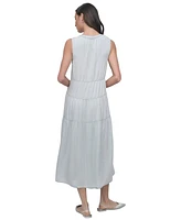Dkny Jeans Women's Sleeveless Tiered Midi Dress - L37