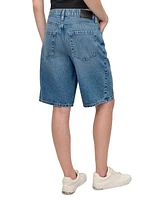 Dkny Jeans Women's High Rise Relaxed Cotton Denim Bermuda Shorts - OED