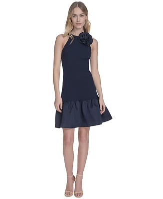 Eliza J Women's Taffeta Rosette Halter Dress