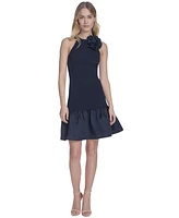 Eliza J Women's Taffeta Rosette Halter Dress
