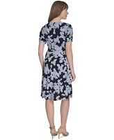Tommy Hilfiger Women's V-Neck Ruched-Sleeve Dress
