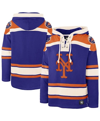 '47 Brand Men's Royal New York Mets Superior Lacer Pullover Hoodie