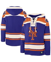'47 Brand Men's Royal New York Mets Superior Lacer Pullover Hoodie