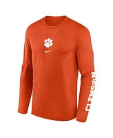 Nike Men's Orange Clemson Tigers Primetime Center Lockup Two-Hit Legend Long Sleeve T-Shirt