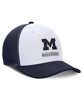 Jordan Men's White/Navy Michigan Wolverines Rise Adjustable Trucker Hat