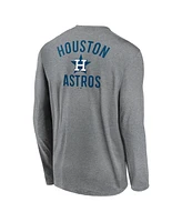 Nike Men's Heather Charcoal Houston Astros 2-Hit Legend Performance Long Sleeve T-Shirt