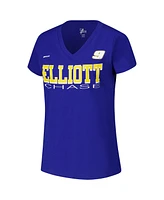 G-iii 4Her by Carl Banks Women's Royal Chase Elliott Strategy V-Neck T-Shirt
