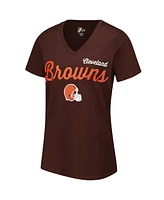 G-iii 4Her by Carl Banks Women's Brown Cleveland Browns Post Season V-Neck T-Shirt