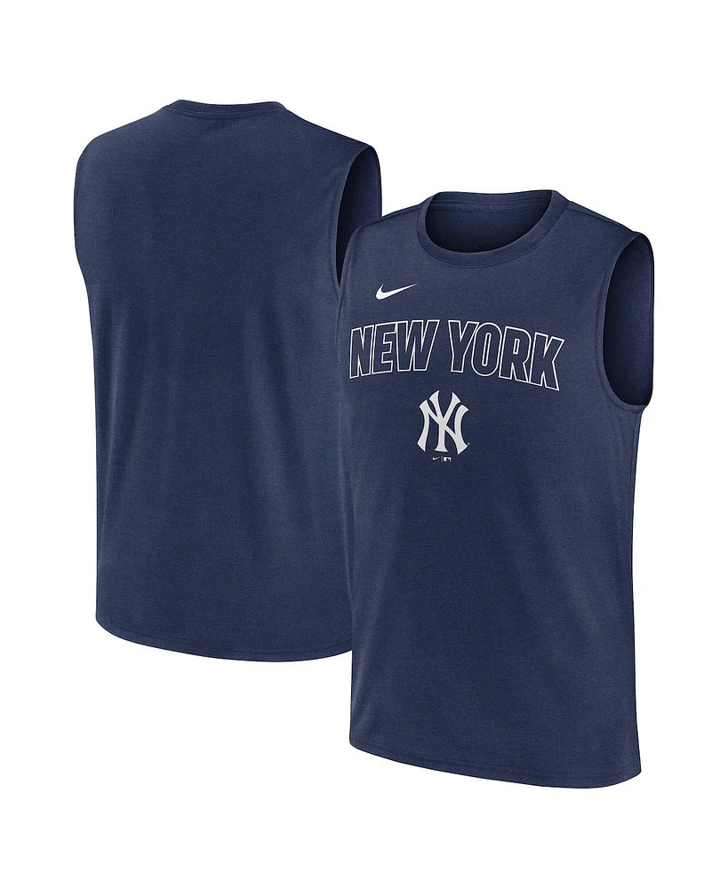 Nike Men's Navy New York Yankees Knockout Performance Muscle Tank Top