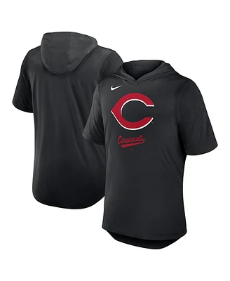 Nike Men's Black Cincinnati Reds Tri-Blend Performance Hoodie T-Shirt