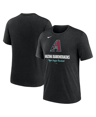 Nike Men's Heather Black Arizona Diamondbacks Logo Tri-Blend T-Shirt