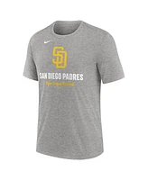 Nike Men's Heather Gray San Diego Padres Logo Tri-Blend T-Shirt