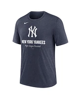 Nike Men's Heather Navy New York Yankees Logo Tri-Blend T-Shirt