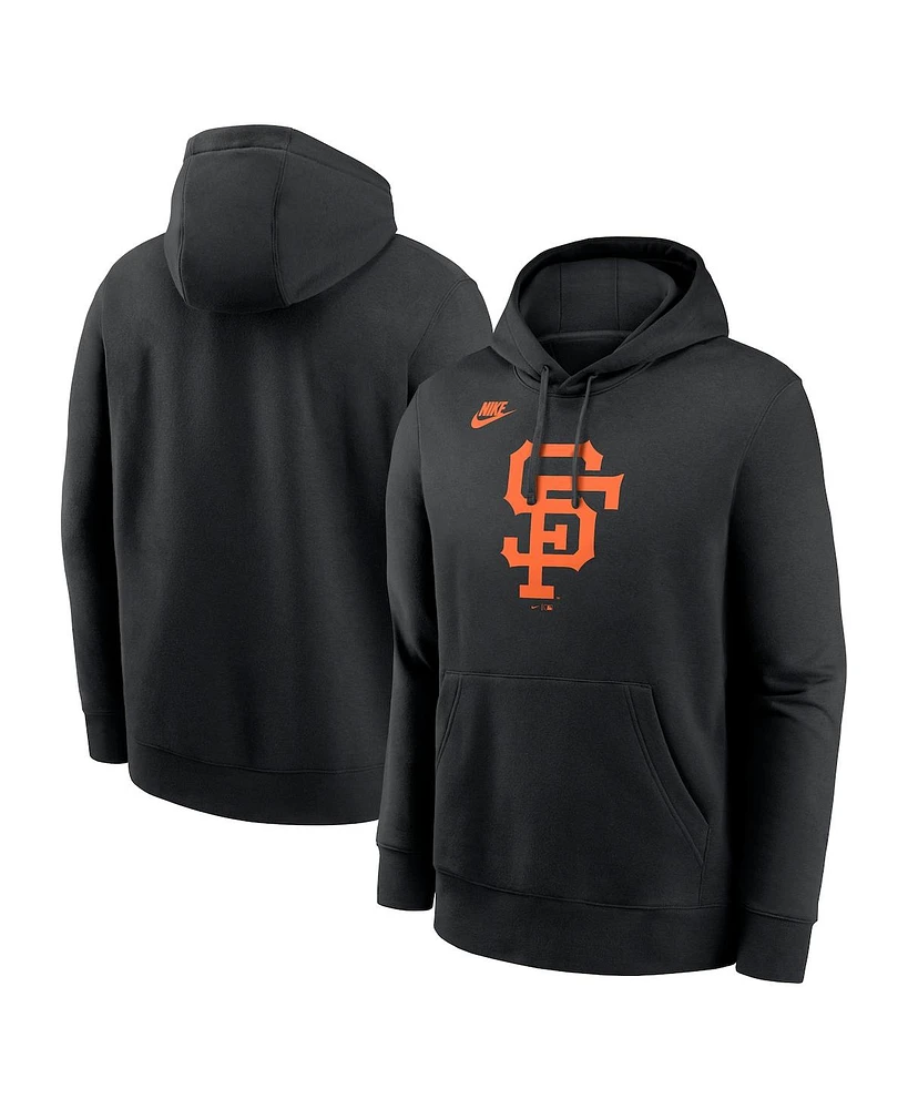 Nike Men's Black San Francisco Giants Cooperstown Collection Logo Club Pullover Hoodie