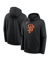 Nike Men's Black San Francisco Giants Cooperstown Collection Logo Club Pullover Hoodie