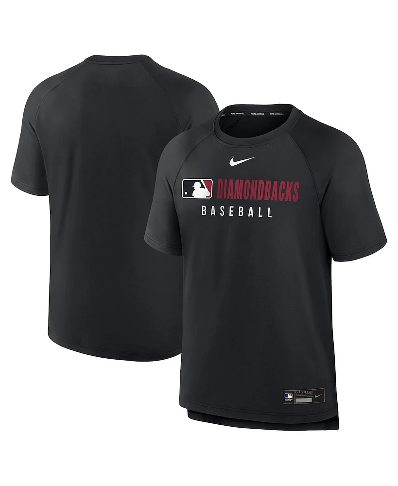 Nike Men's Black Arizona Diamondbacks Authentic Collection Pregame Raglan Performance T-Shirt