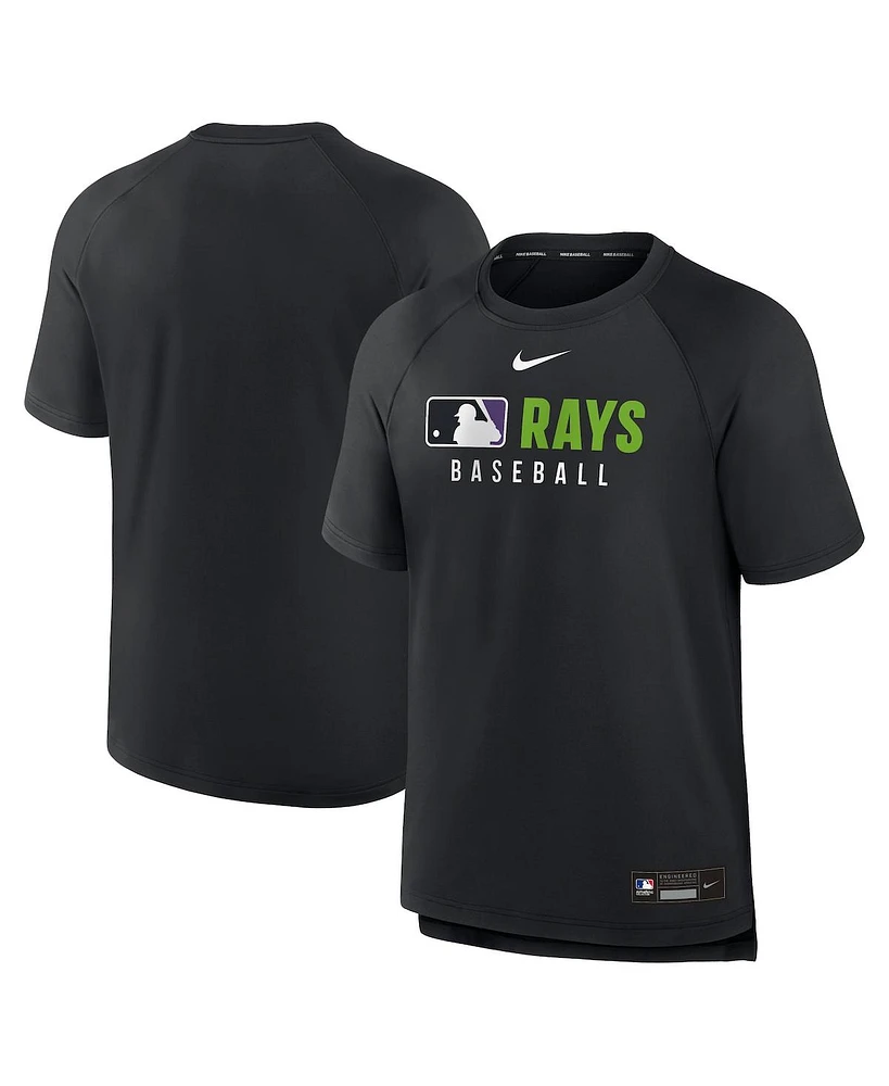 Nike Men's Black Tampa Bay Rays Authentic Collection Pregame Raglan Performance T-Shirt