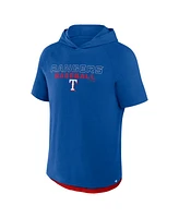 Fanatics Men's Royal Texas Rangers Clubhouse Optimal Play Raglan Short Sleeve Pullover Hoodie