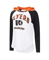 G-iii 4Her by Carl Banks Women's White Philadelphia Flyers Vip Raglan Long Sleeve Hoodie T-Shirt