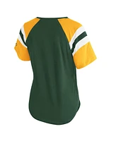Starter Women's Green Bay Packers Game On Notch Neck Raglan T-Shirt
