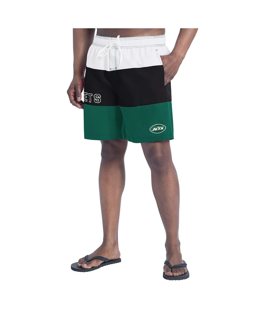 G-iii Sports by Carl Banks Men's Green/Black New York Jets Sunrise Volley Swim Shorts