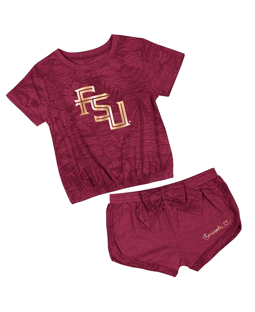 Colosseum Toddler 2-Piece Garnet Florida State Seminoles Fern T-Shirt and Shorts Set