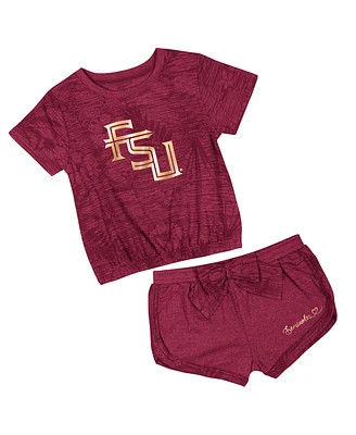 Colosseum Toddler 2-Piece Garnet Florida State Seminoles Fern T-Shirt and Shorts Set