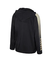 Colosseum Big Boys and Girls Black Purdue Boilermakers Lumen Long Sleeve Quarter-Zip Hooded Windshirt
