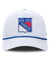 Fanatics Men's White New York Rangers Rope A-Frame Adjustable Hat