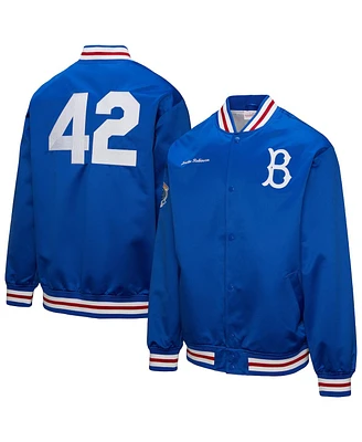 Mitchell & Ness Men's Jackie Robinson Royal Brooklyn Dodgers Legends Collection Vintage Satin Full-Snap Jacket