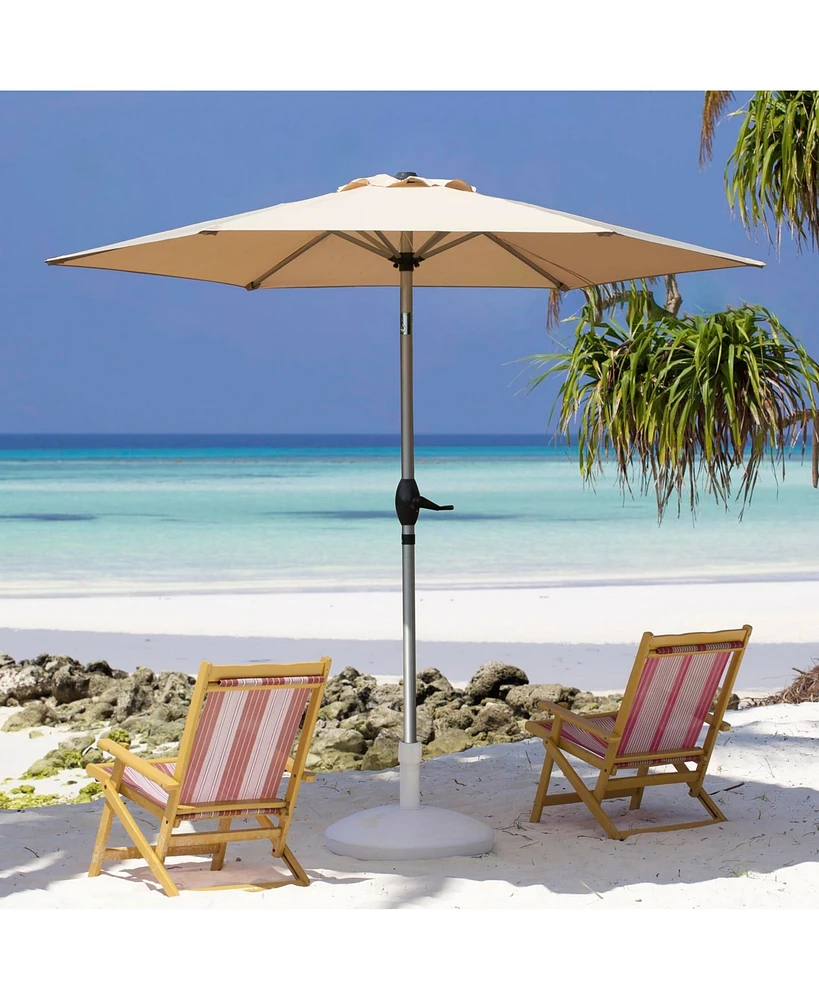 7.5FT Patio Umbrella, Outdoor Table Umbrella with Push Button Tilt and Crank, Uv Protection Waterproof Market Sun 8 Sturdy Ribs for Gard