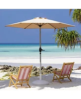 7.5FT Patio Umbrella, Outdoor Table Umbrella with Push Button Tilt and Crank, Uv Protection Waterproof Market Sun 8 Sturdy Ribs for Gard