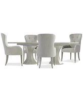 Cornelia -Pc. Dining Set (Rectangular Table & Tufted Arm Chairs