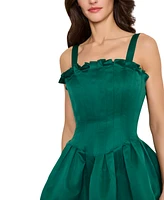Tahari Asl Women's Ruffle Corset-Bodice Fit & Flare Dress
