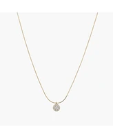 Sterling Silver 18k Gold Plated Blake Circle Pave Crystal Necklace