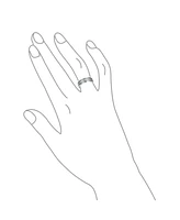 Bling Jewelry Wide Silver Tone Double Grooved Brushed Matte Titanium Band Ring Comfort Fit