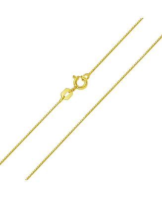 Bling Jewelry Basic Thin 019 Gauge Box Chain Necklace Gold Plated Sterling Silver
