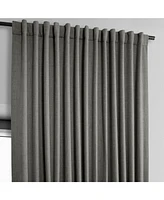 Half Price Drapes Blazer Grey Extra Wide Textured Faux Linen Room Darkening Curtain